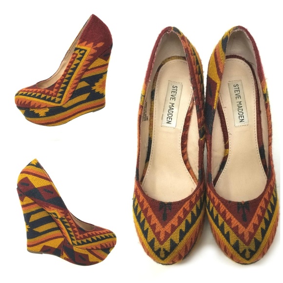 Steve Madden Shoes - Steve Madden "Pammyy" Aztec Platform Shoes Sz 6.5